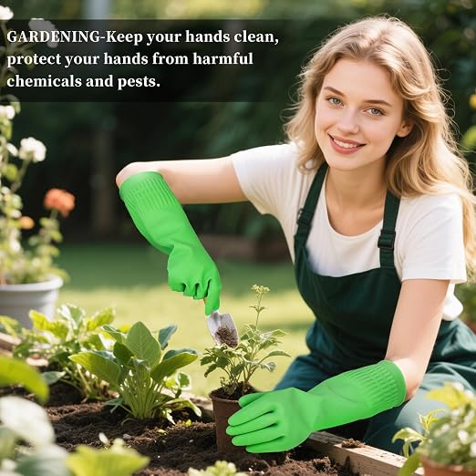 Rubber Gloves for Cleaning – 3 Pairs Reusable Gloves for Dishwashing, Kitchen - Image 5