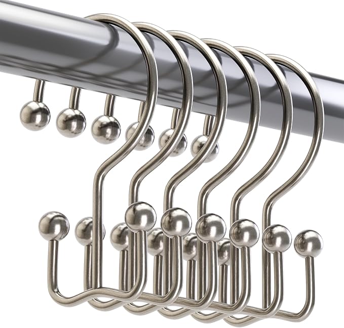 Titanker Shower Curtain Hooks Rings, Rust Resistant Metal Minimalist Simple by Titanker