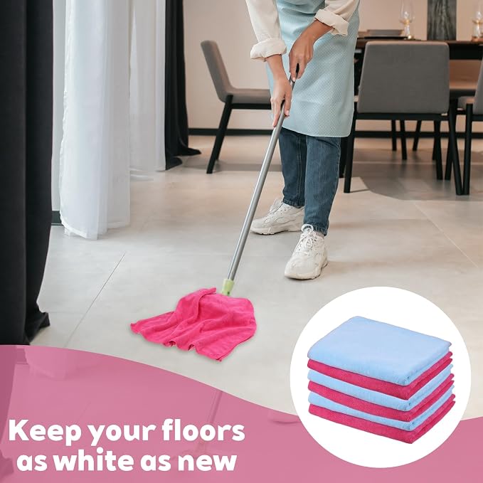 6 Pcs Multicolor Extra Large Microfiber Cleaning Cloth 30 x 20 Inch Reusable - Image 4