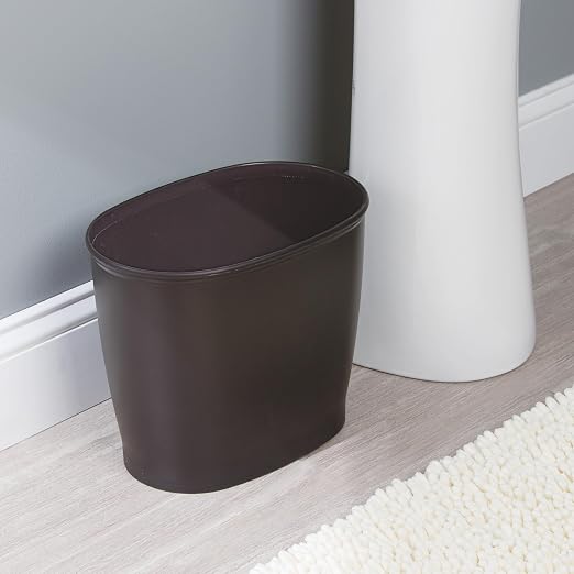 iDesign Slim Plastic Bathroom Trash Can, Bronze | Small Garbage Bin, - Image 7