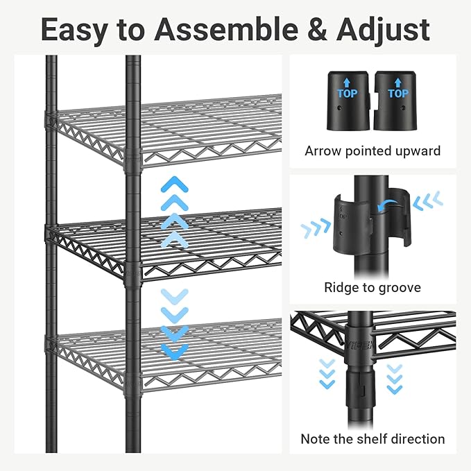 VIPEK V7C Garment Racks with Cover Portable Closets for Hanging Clothes, Heavy Duty Clothes Rack with Shelves Metal Closet Wardrobe, Max 670lbs, Black Rack with Grey Upgraded Polyester Cover