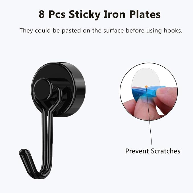 Tohoer Magnetic Hooks, Neodymium Magnets Hook Heavy Duty 30LBS - Image 4