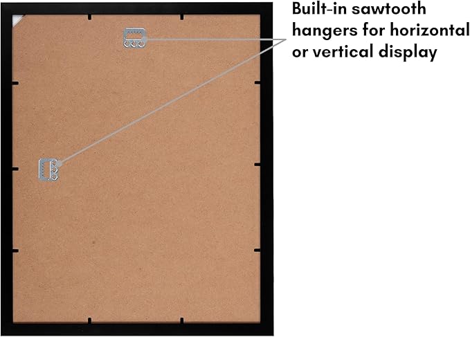 Americanflat 12x15 Picture Frame with Shatter-Resistant Glass - Use as 9x12 Frame with Mat or Display 12x15 Photo Without Mat - Signature Collection - Picture Frames for Wall Display - Black