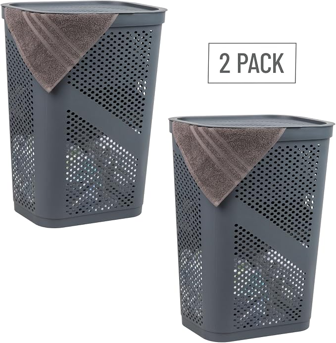 Mind Reader 60L Slim Laundry Hamper, Clothes Basket, Ventilated - Image 7