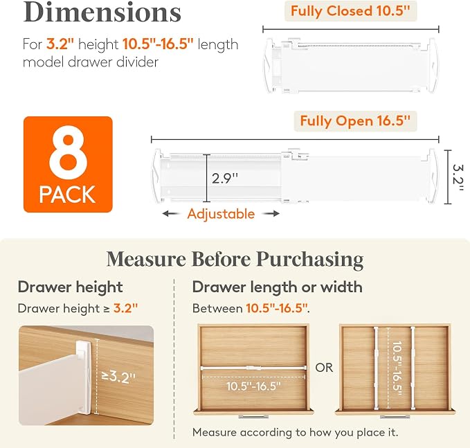 Lifewit 3.2" High Drawer Dividers - Image 2