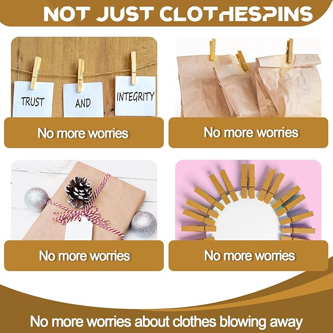 100 Pcs Gold Clothes pins - Image 5