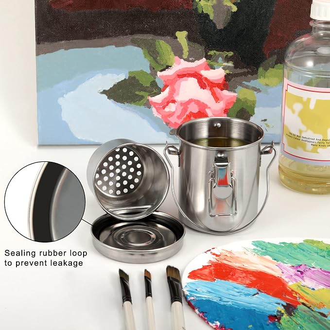 MyLifeUNIT Paint Brush Cleaner, Stainless Steel Brush Holder, 10oz/Small | - Image 4