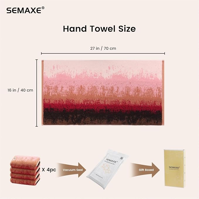 4-Pack Cotton Hand Towels for Bathroom - Image 2