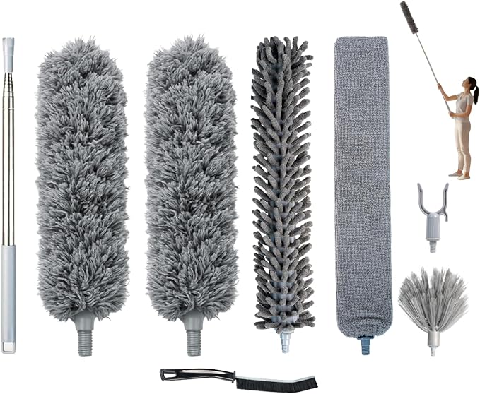 Microfiber Feather Duster with Extension Pole 100 Inches, Cleaning Brush by Unknown