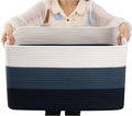 OIAHOMY Blanket Basket Laundry Basket Dog Toy Basket 75L Gradient Blue by MasterofSpaceOptimization
