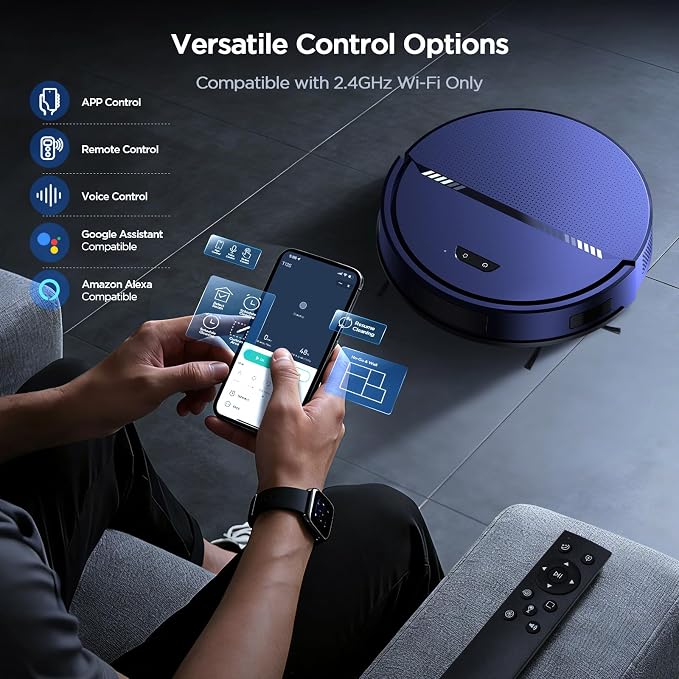 Robot Vacuum and Mop Combo, 8000Pa Strong Suction 2 in 1 Vacuum Robot - Image 3