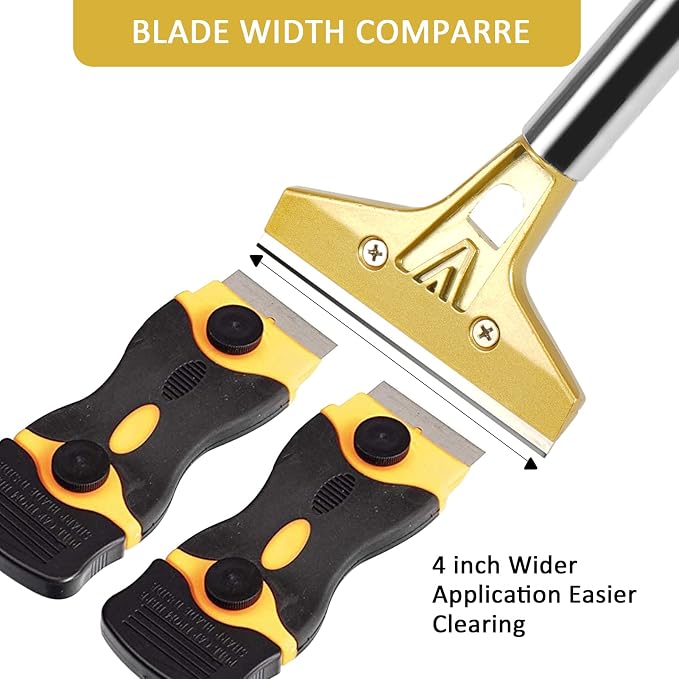 Razor Blade Scraper with 20 PCS Extra Blades and Gloves. | 4"Heavy-Duty Floor - Image 8
