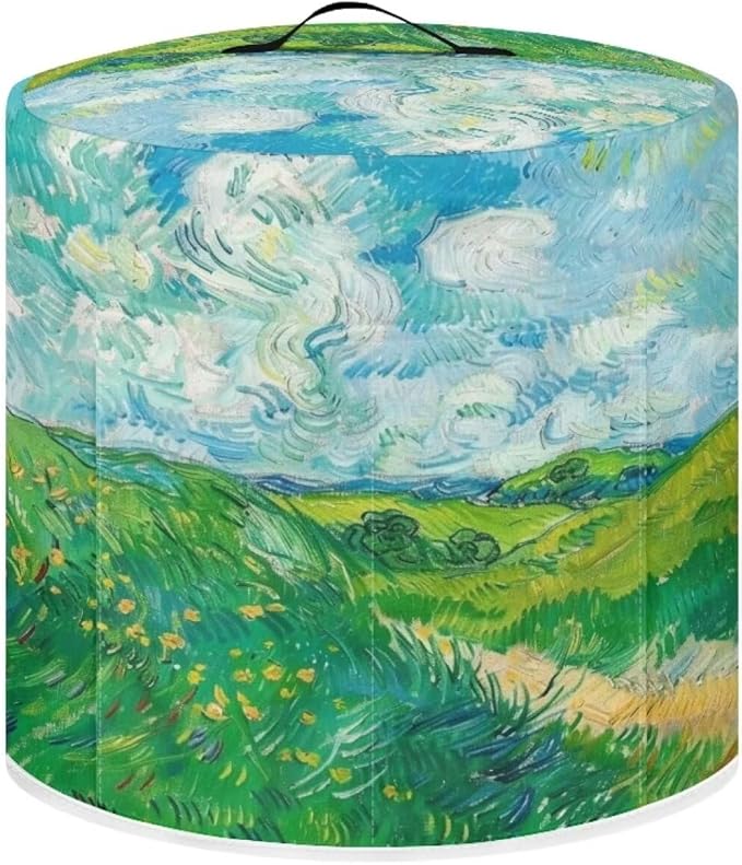Flashideas Van Gogh Wheatfield Pressure Cooker Cover for Women Dust Protection Insulated Rice Cooker Cover with Easy to Clean Lining Dust Cover with Pockets for Instant Pot 6 Quart Appliance Cover