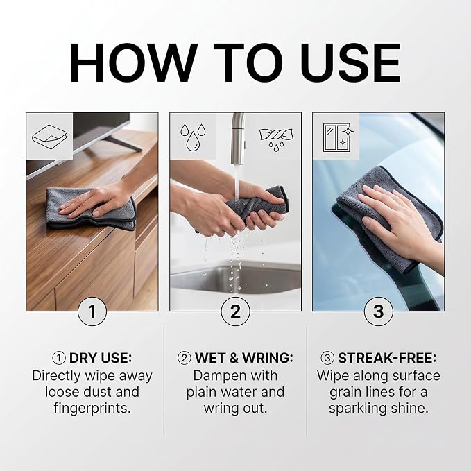 5PC Genie Cloth Magic Cleaning Cloths, Reusable Microfiber Cleaning Cloth - Image 5