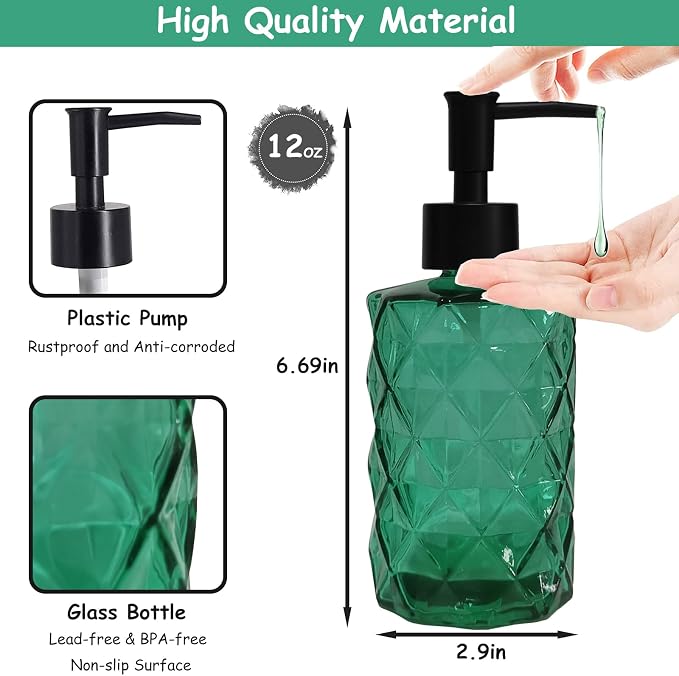 YYTSGG Green Bathroom Soap Dispenser Set - Image 2