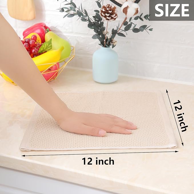 Homaxy 100% Cotton Waffle Weave Kitchen Dish Cloths 6-Pack, Ultra Soft - Image 5