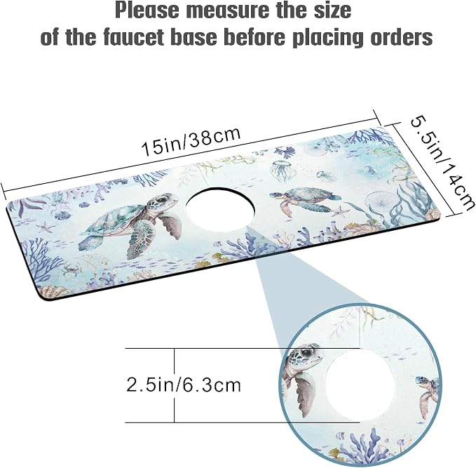 Sink Faucet Absorbing Mat, 2 Pack Drying Mat Around Faucet Sink Splash Guard - Image 2