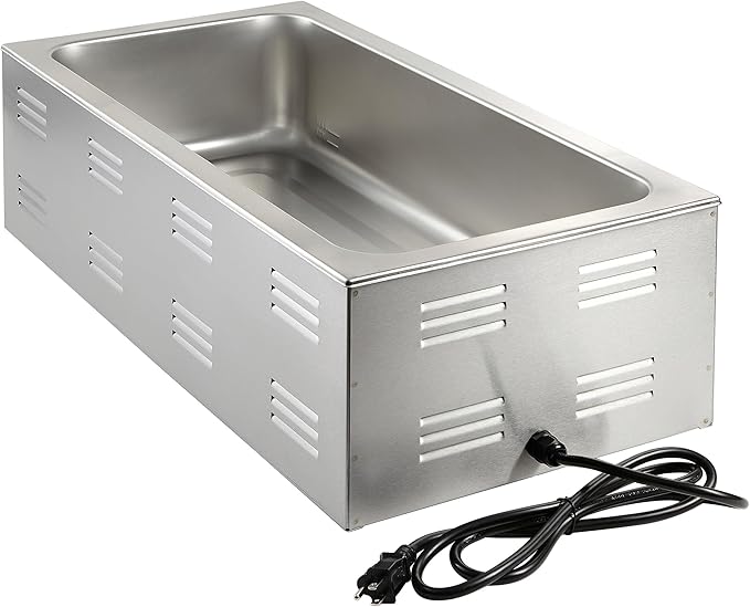 Kratos Commercial Electric Countertop Food Warmer, 4/3-Size Portable Steam Table Food Warmer, 12"x27", 120V, 1500W (28W-532)
