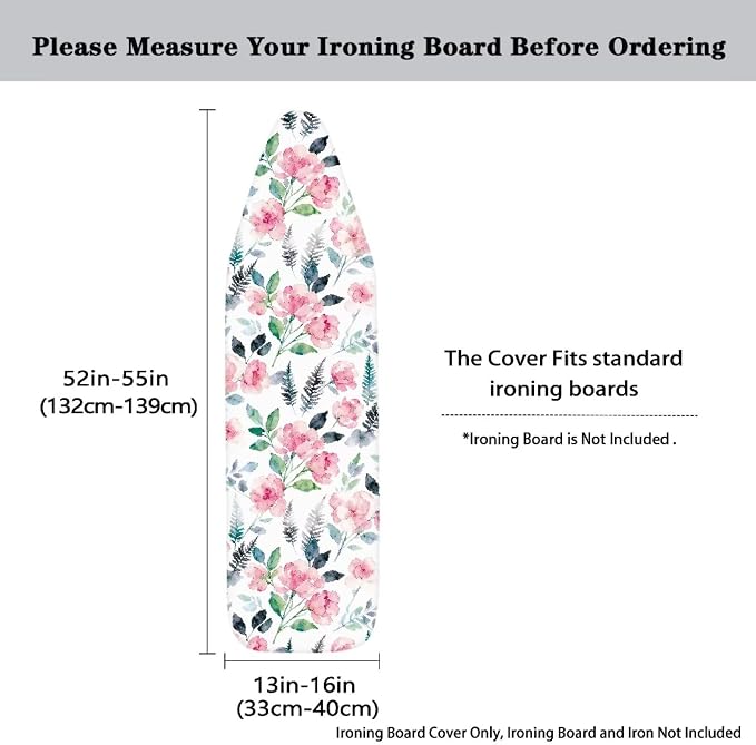 Wild Flower Ironing Board Cover, Iron Board Cover Non-Slip Thick Ironing Board - Image 5