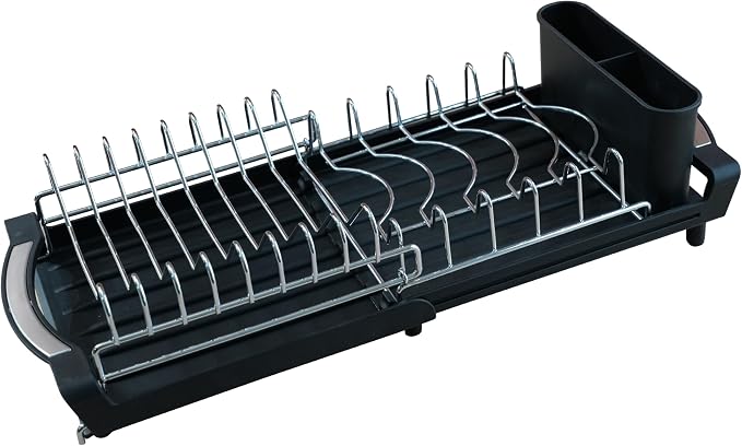 Dish Drying Rack Compact Expandable Double-Decker: Stainless, Rust-Proof by PINCHENG