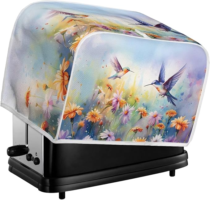 Hummingbird Daisy Print 2 Slice Toaster Cover for Home Waterproof Dustproof Fingerprint Protectors for Kitchen Small Appliance