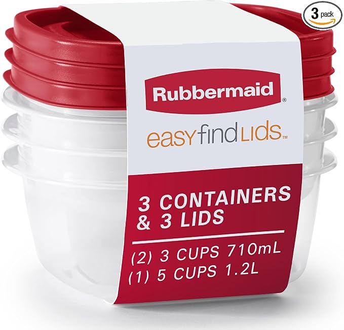 Rubbermaid EasyFindLids Food Storage and Organization Containers, Racer Red by Unknown