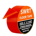 SWRT 2" x 110FT Red Floor Marking Tape and Dance Splicing Tape, Caution Gym Floor Tape Warning Safety Stripe Tape for Floor Marking, Athletics, School, Restaurants, Equipment and More