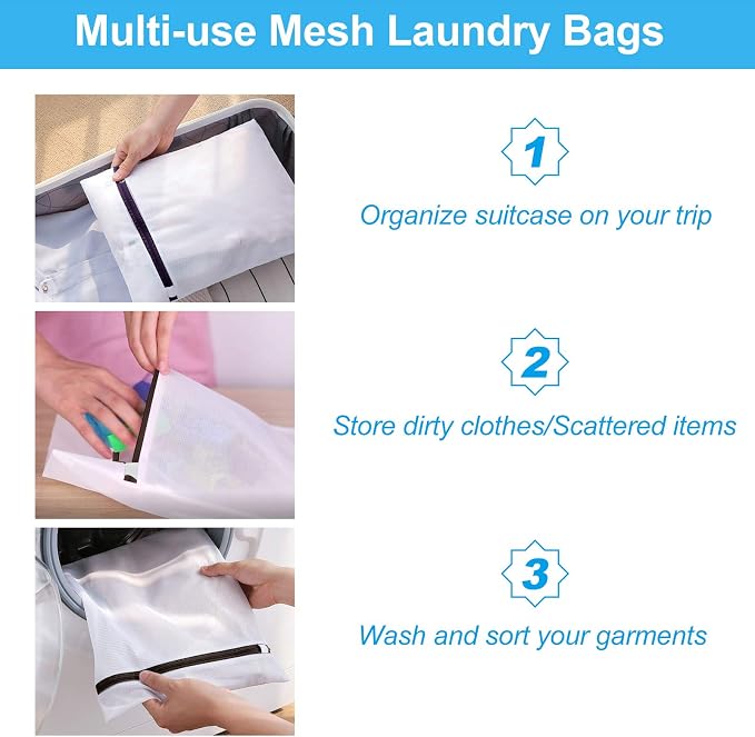 GOGOODA Mesh Laundry Bags for Delicates Durable Protective Wash Bags - Image 6
