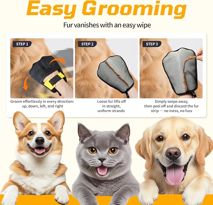 Pet Hair Remover 3-Pack, Dog Cat Fur Removal Tool, Portable Carpet Scraper | - Image 4