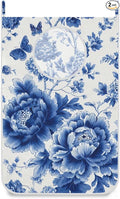 Blue and White Peony Flowers Butterfly Hanging Laundry Hamper Door Hampers Bag by Tatenale