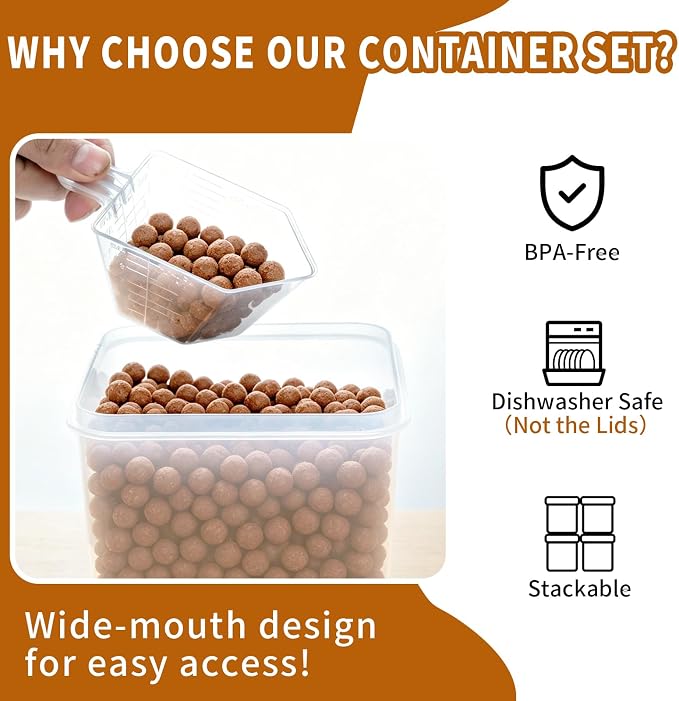 Flour Sugar Storage Containers, 10 Pack Large Airtight Food Storage Containers - Image 5