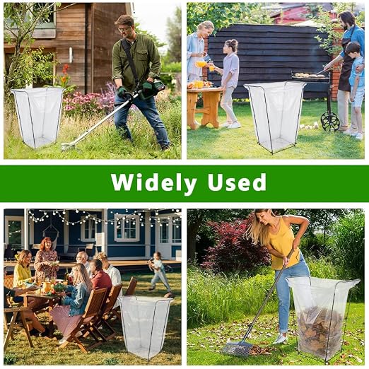 Trash Bag Holder, Garbage Bag Holder, Metal Leaf Bag Holder Stand | Portable - Image 3