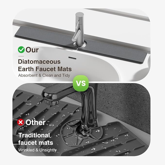 Premium Stone Faucet Mat for Kitchen Sink, Sink Splash Guard Tray for Prevents - Image 6