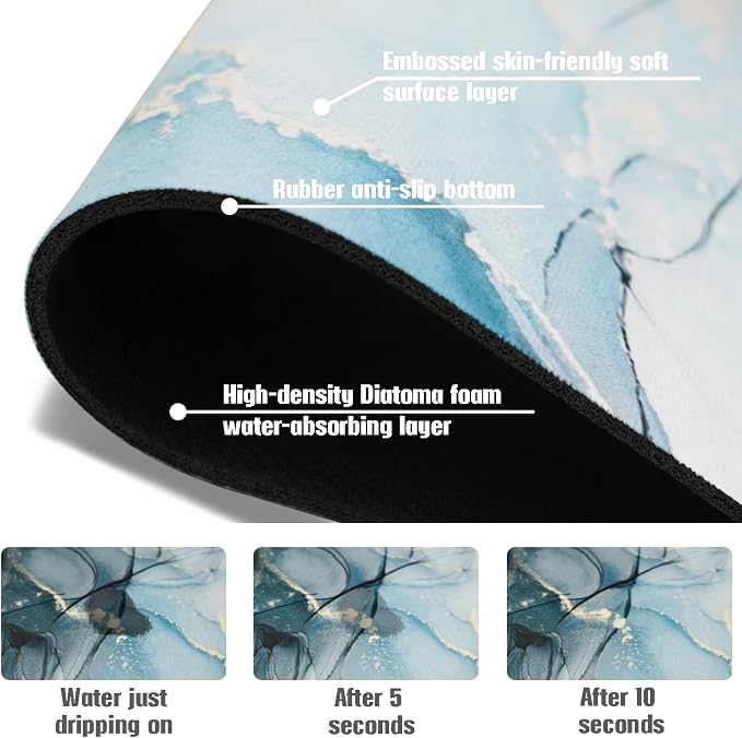 Sink Faucet Absorbing Mat, 2 Pack Drying Mat Around Faucet Sink Splash Guard - Image 7