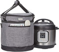 HOMEST 2 Compartments Carry Bag for 8 Quart Instant Pot, Pressure Cooker Travel Tote Have Accessory Pockets for Spoon, Measuring Cup, Steam Rack, Insulated Carrier with Easy to Clean Lining, Grey