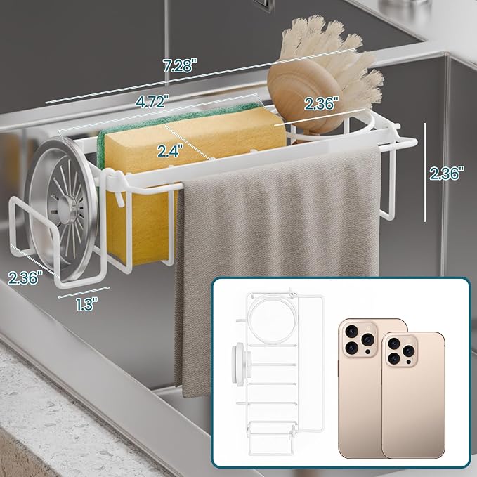 TAILI 4-in-1 Sponge Holder for Kitchen Sink - Image 2