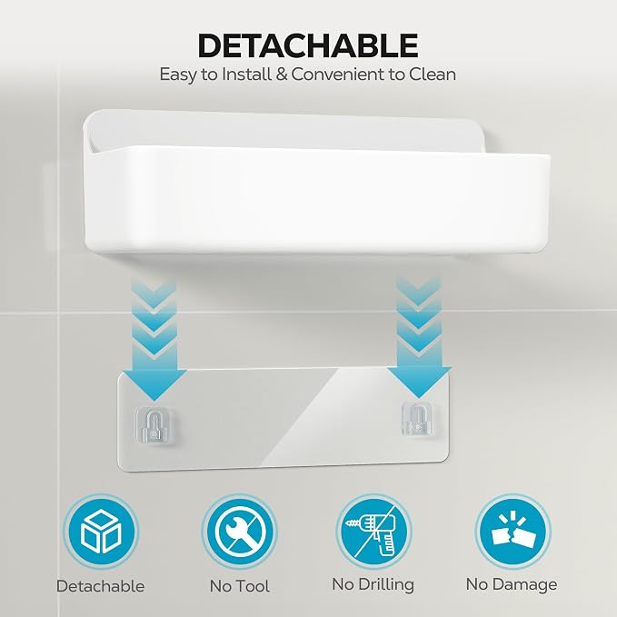 Nieifi Adhesive Shower Shelves, 5 Pieces - Image 8