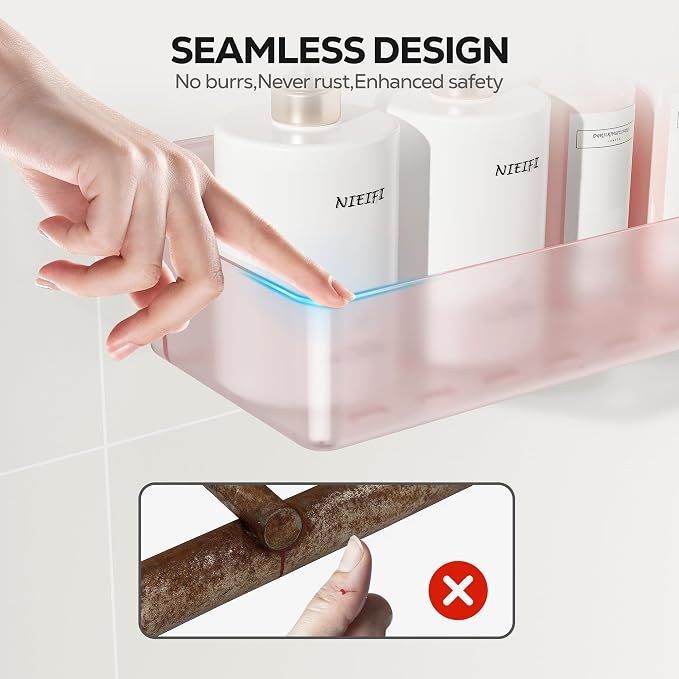 Nieifi Adhesive Shower Shelves, 5 Pieces - Image 3