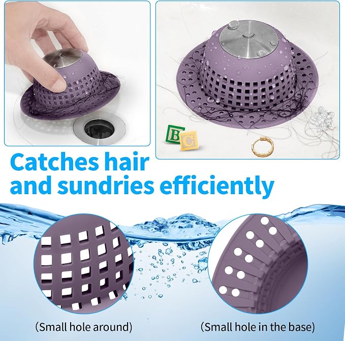 Aluvor Shower Drain Hair Catcher Bathtub Drain Cover Sink Drain Protector | - Image 6