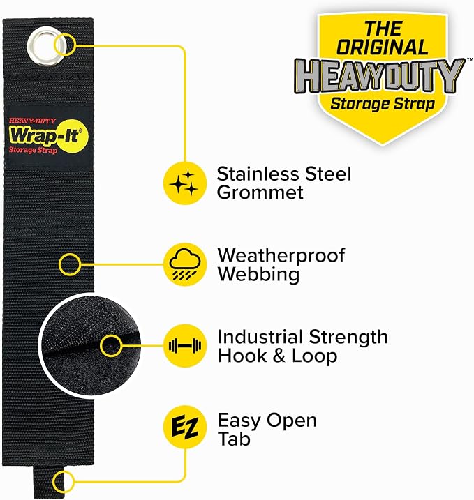 Heavy-Duty Wrap-It Storage Straps, 28-inch | Hook and Loop Garden Hose Hanger - Image 5