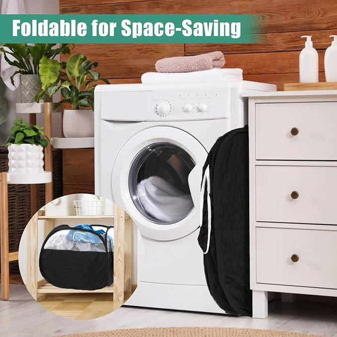 Collapsible Laundry Baskets, Tear Proof Pop Up Laundry Hamper - Image 4