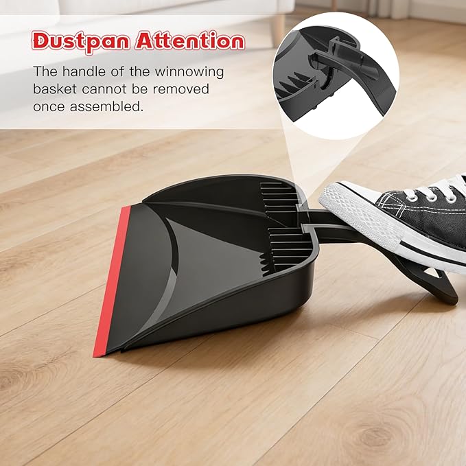 Broom and Step-on Dustpan Set, 59-in Adjustable Long Handle Broom - Image 5
