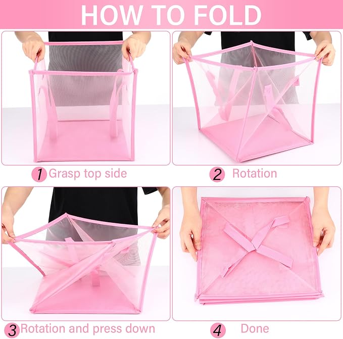 Zopeal 6 Pack Collapsible Mesh Laundry Basket, Single-layer | 13 Inch Square - Image 3