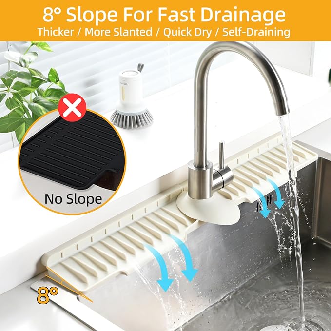 24" Silicone Sink Mat for Kitchen, Sink Splash Guard Behind the Faucet - Image 3