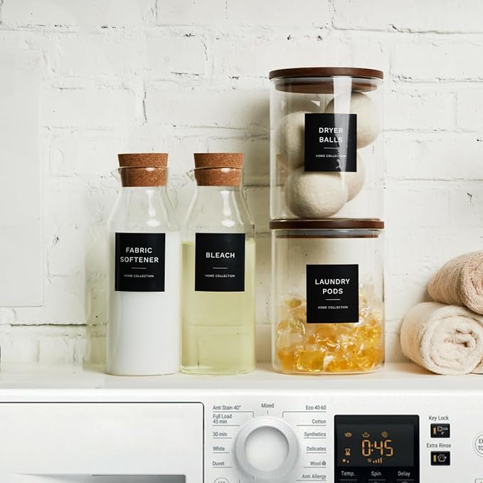 Powder Laundry Detergent Container, Glass Laundry Room Organization Jars - Image 5