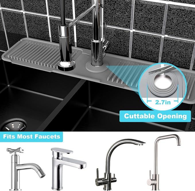 Folding sink splash guard behind faucet-faucet mat - Image 6