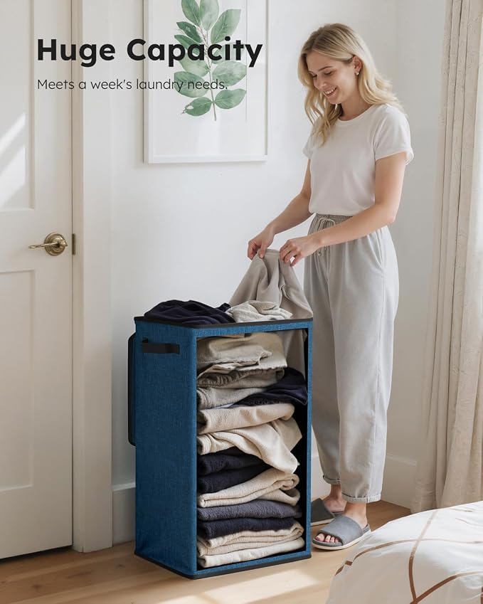 SOLEDI 90L Laundry Hamper with Lid, Large Collapsible Laundry Basket | Sturdy - Image 3