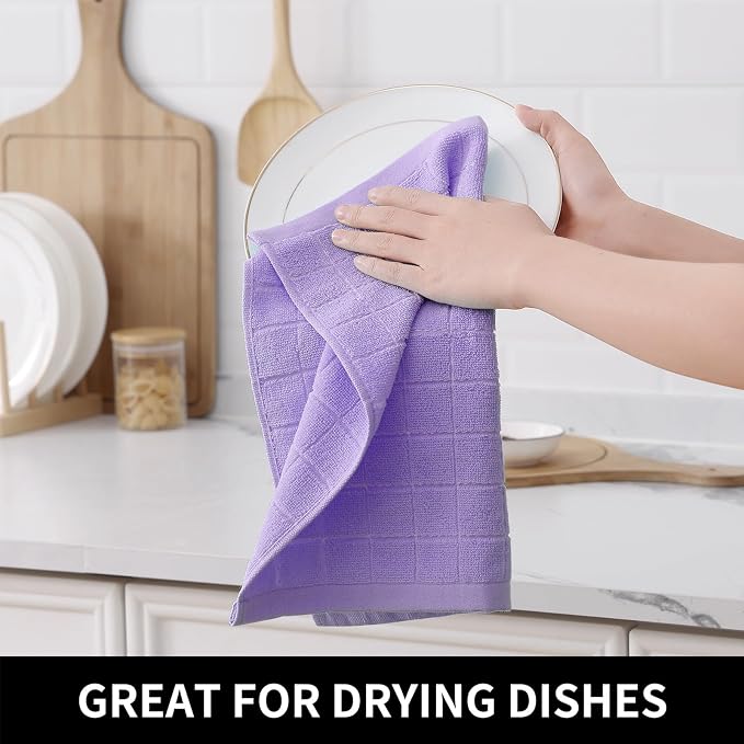 Homaxy 100% Cotton Terry Kitchen Dish Cloths, 6 Pack - Image 4