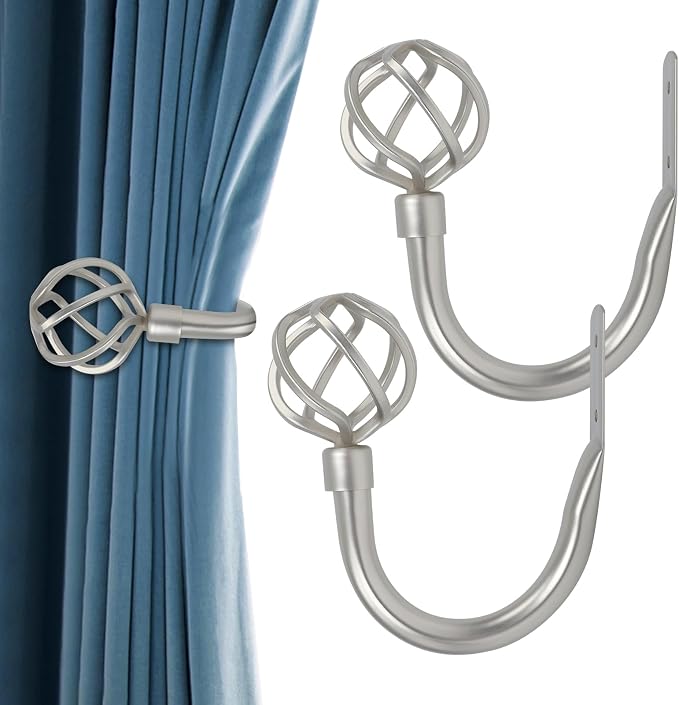 HIKMLK Curtain Holdbacks 2pcs, Solid Cast Iron Heavy Duty Curtain Tiebacks by HIKMLK