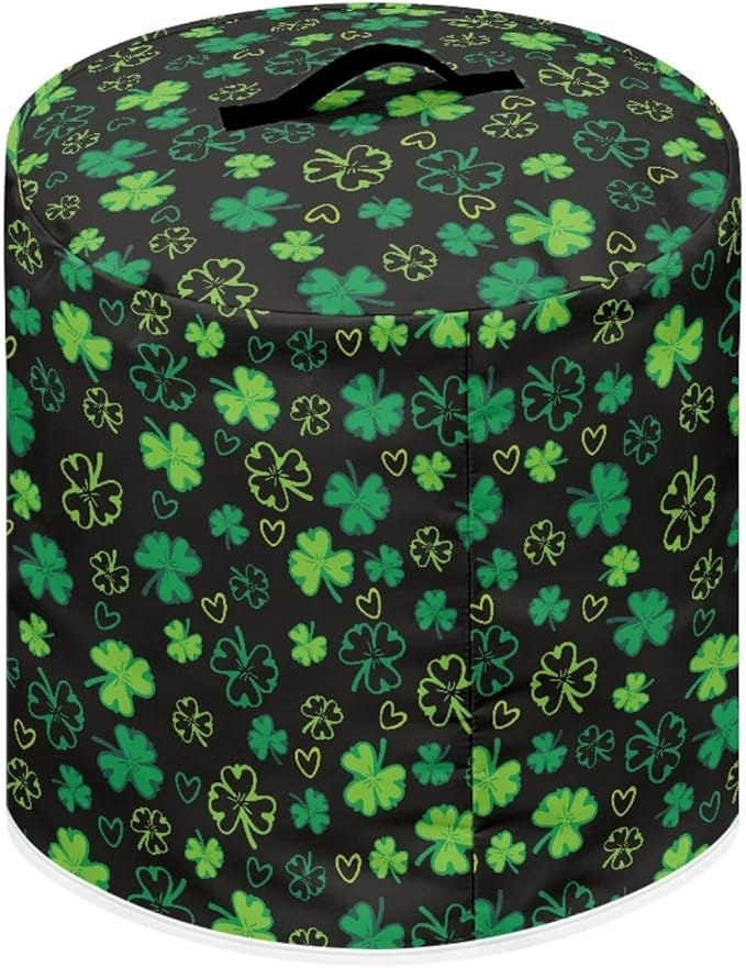 Xoenoiee Shamrock Black Print Kitchen Appliance Dust Cover with Pockets, Electric Pressure Cooker Cover Compatible with Crock Pot, Rice Cooker Covers for St.Patrick's Day Decor, for 3 Qt